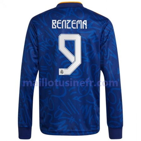 Maillot de Foot Real Madrid Karim Benzema 9 Extérieur 2021-22 Manches Longues Maillot de Foot Real Madrid Karim Benzema 9 Extérieur 2021-22 Manches Longues